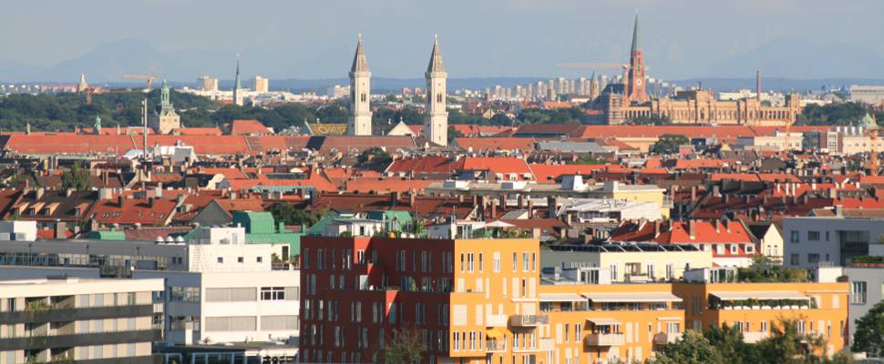 Aussicht vom Münchner Olympiaberg