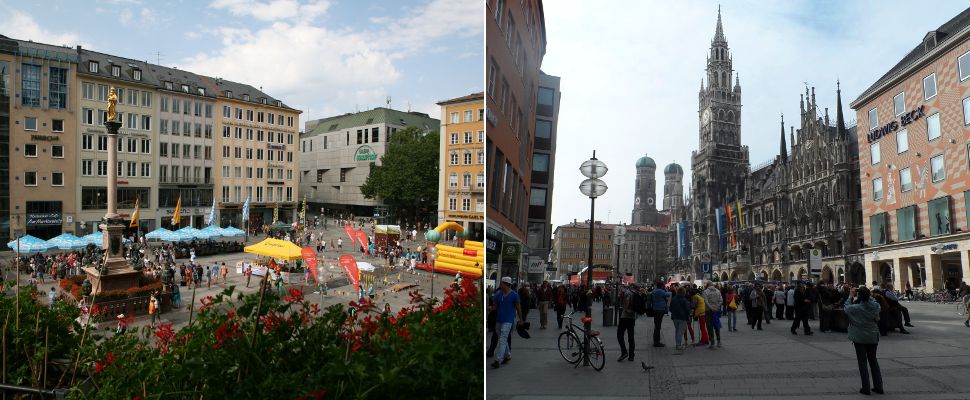 Neues Rathaus und Ausblick vom Balkon