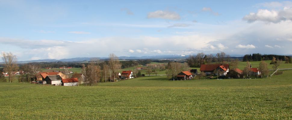 Ausblick von Humberg auf das Voralpengebiet