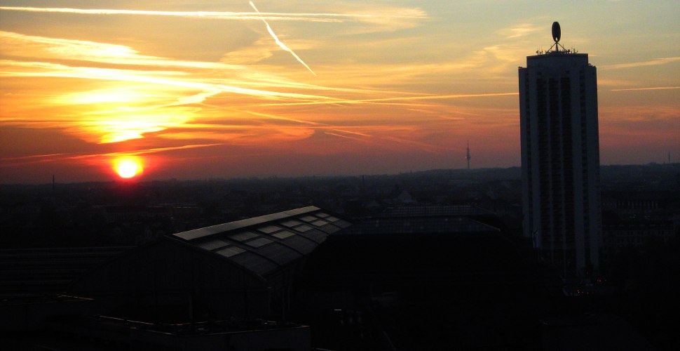 Sonnenaufgang in Leipzig
