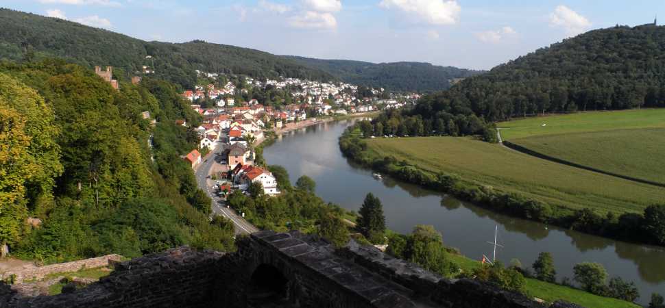 Aussicht von der Burg auf Neckarsteinach Neckarsteinach