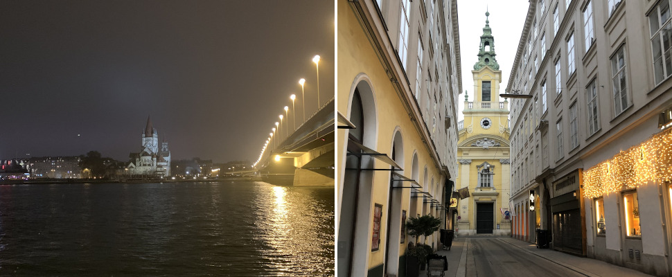 abends an der Donau in Wien