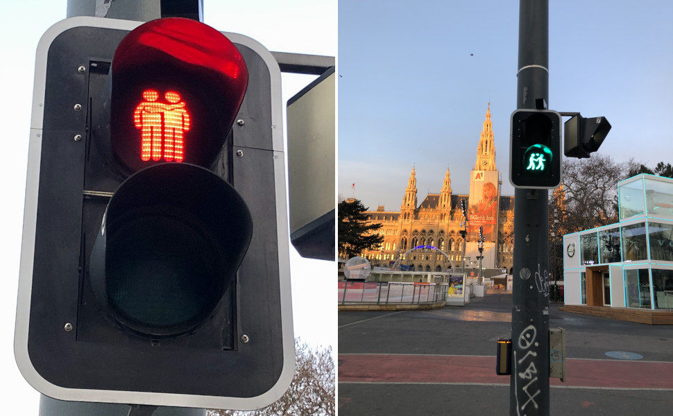 Ampel vor dem Wiener Rathaus